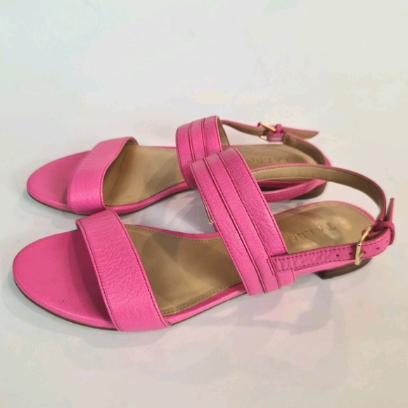 Talbots Pink Leather Strap Sandals Women's Size 7 Flat Slingback Strappy Summer - Picture 4 of 7
